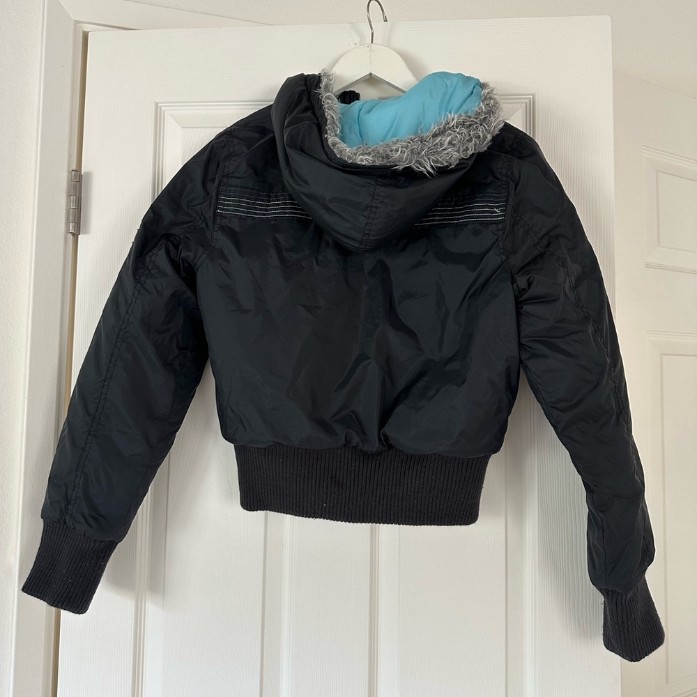 Black Roxy Bomber Puffer - Picture 2 of 3